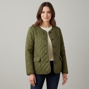 J.Crew Quilted Lightweight Lady Jacket in Huntington Green Size 2 NEW